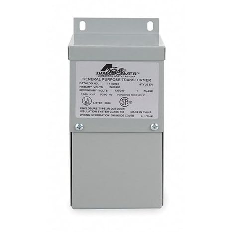 Acme Electric TF279261S Dry Type Distribution Transformer Export Model, 190V/208V/220V/240V x 380V/416V/440V/480V Primary Volts, 120V/240V Secondary Volts, 2 kVA