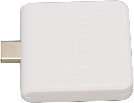 Cosiki Square Card Reader, Credit Card Reader ID Mobile Phone Card Reader Type C Interface 125Khz Portable Smart Card Reader (White)