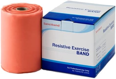 Product of Malaysia Sanctband Level 1 Extra-Light Peach 50 Yards Resistance Exercise Bands Physical Therapy for Strength Training Yoga Pilates Stretching, Stretch Elastic Band Different Strengths