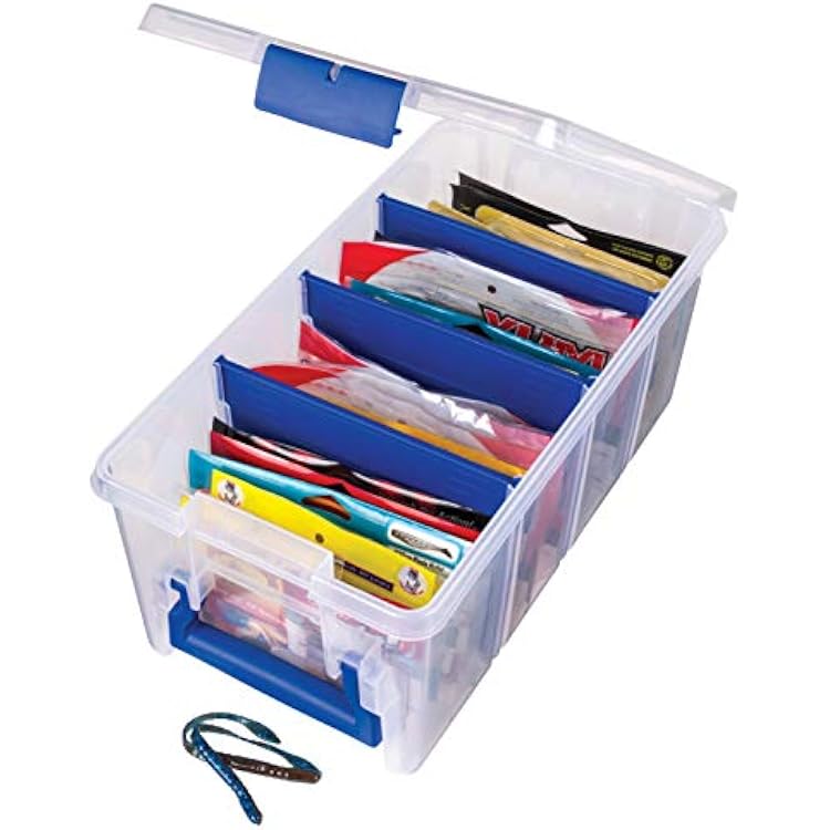 Flambeau Outdoors 4510 Clear Fishing Organizer - Super Half Satchel Soft Fishing Lure Storagees, Bait Organizer, Tuff Tainer with Zerust Anti-Rust Dividers