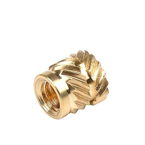 in-saiL 50pcs/Pack M6x6.35mm, OD8.7mm Heat Staking Threaded Inserts for Plastic Embed Nut Parts Brass C3604