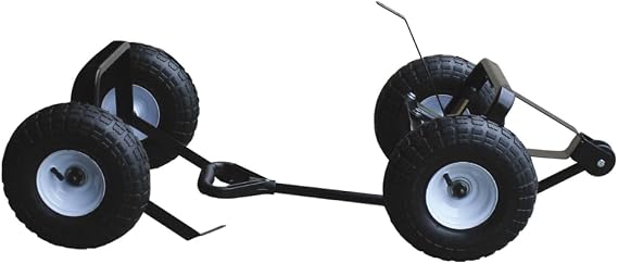 FARM-TUFF Heavy-Duty Wagon Undercarriage Kit - Steel Frame with 4"x10" Pneumatic Tires, Axle Assemblies & Handle - DIY Wagon Base for Farm, Garden & Utility Carts
