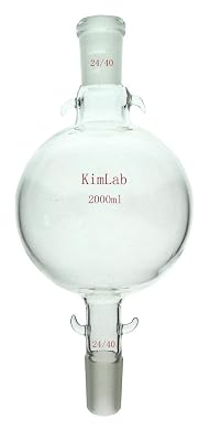 CHR-02-24-2000 ASTM STD Glass 2000ml Chromatography Reservoir with Hooks 2440 Joints