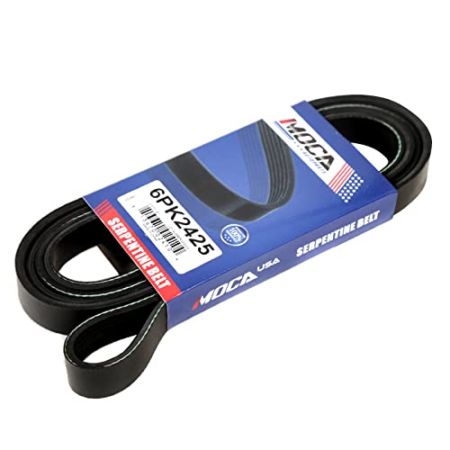 Serpentine Belt 6PK2425 Compatible with for Chevrolet, for Silverado, for Ford Freestar for Volvo XC90, for GMC