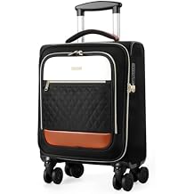 Underseat Carry On Luggage Airline Approved 16-inch Softside Spinner Suitcase with 360 Wheels, Lightweight Overnight Weekender Bag for Women & Men, Business & Weekend Travel