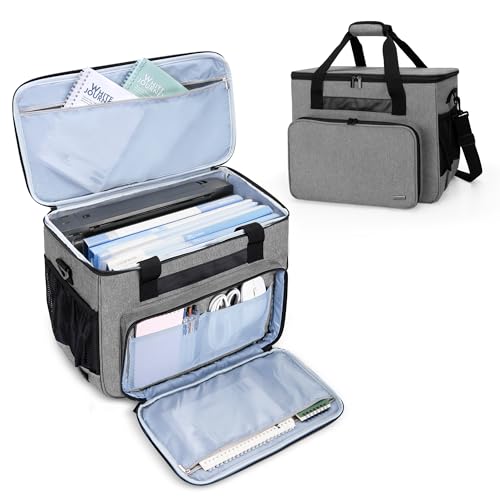 Teamoy Portable Printer Carrying Case, Mobile Printer Storage Bag Compatible with HP TangoTango X, HP OfficeJet 250200, Grey