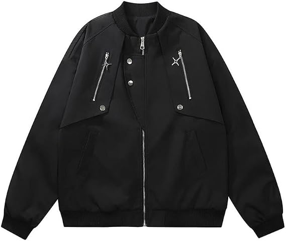 Men's Fairy Grunge Zip Up Jacket Y2k Acubi Vintage Outerwear Dark Academia Goth Streetwear Cyber Punk Clothes