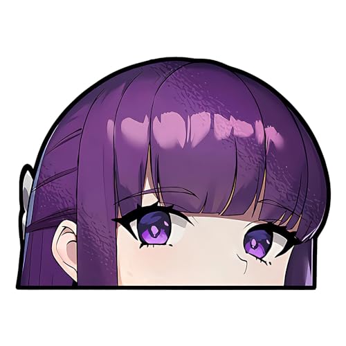 5.1 Inch Creative Girls Peeker Anime Car Stickers Window Laptop Bumper Trunk Campervan Fuel Tank Cap Decals Waterproof Fern