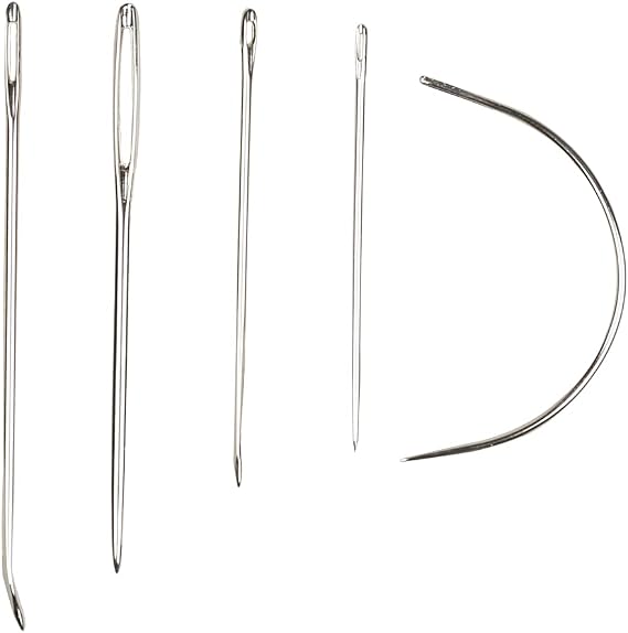 Eketirry Hand Sewing Needle Kit, Heavy Duty Household Hand Needles for for Upholstery, Carpet, Leather, Canvas Repair (5 Pieces)