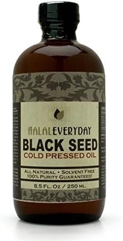HalalEveryDay 8 oz Unfiltered Black Seed Oil Nigella Sativa Glass Bottle