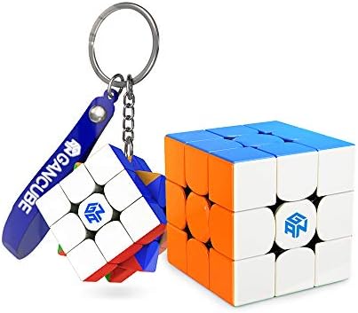 GAN 356 R S, 3x3 Speed Cube with GAN 330 Speed Cube Key Chain