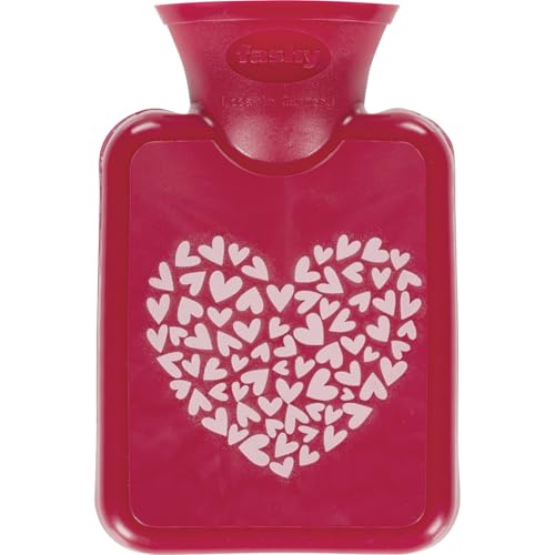 Fashy Mini Hot Water Bottle 0.3 L Red with Hearts