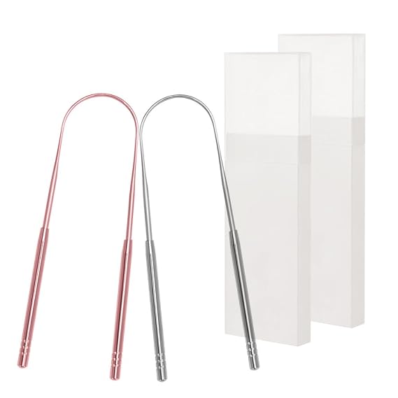 Professional Reduce Bad Breath Metal Tongue Scrapers