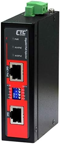 INJ-IG01-PHE Gigabit Ethernet Industrial High Power PoE 802.3af/at Injector (60W Power Budget), Extreme Temperature