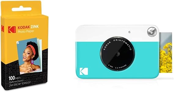 Kodak 2"x3" Premium Zink Photo Paper (100 Sheets) and KODAK Printomatic Digital Instant Print Camera Bundle