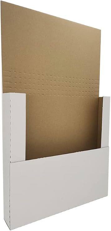 50 Pack Vinyl Record Shipping Mailers for 12" LP Albums, 12.5" x 12.5" x 2" Height Adjustable Cardboard, White EM1212