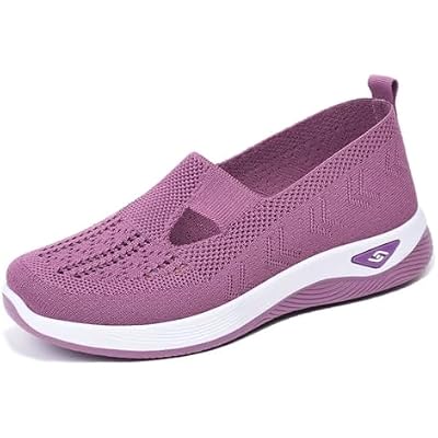Women Footwear Orthopedic Sneakers Woven Breathable Running Shoes Arch Support Walking Shoes Soft Sole Shoes Cloud Slide Orthopedic