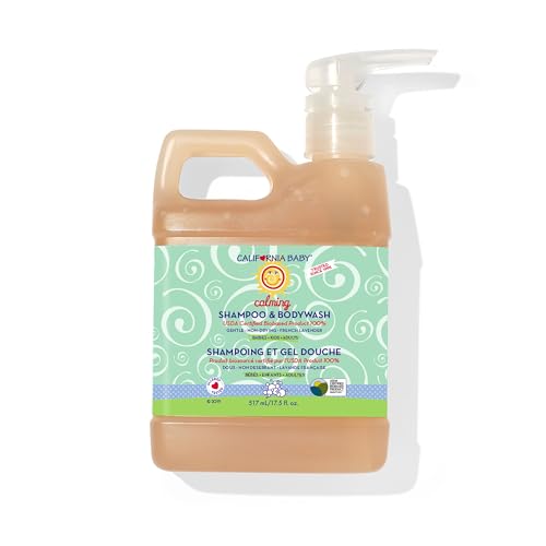 California Baby Calming Baby Shampoo  Baby Wash | 100% Plant-Based | Lavender Body Wash For Sensitive Skin | Hypoallergenic | 517 mL  17.5 oz.