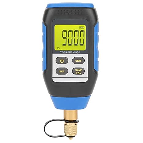 Digital Vacuum HVAC Vacuum Tester, 0 to 30000 Microns Range, 2 to 100Pa, 4 Units, 7/16-20UNF Interface