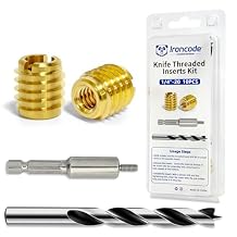 Threaded Inserts for Wood, Installation Kit, Brass, Includes 1/4"-20 Knife Thread Inserts (10pcs), Drill, Installation Tool