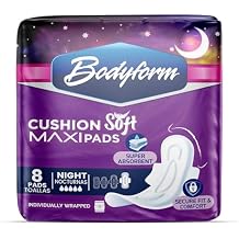 Bodyform Maxi with Wings - Value Sanitary Napkins, 8 Counts (1 Packs of 8 Counts) Cushion Soft Always Comfortable and Ultra-Absorbent