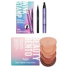 Kaja Beauty Bento Collection - Bouncy Eyeshadow Trio 10 Spiked Ginger, 0.03 Oz  Winged Eyeliner & Pen - Wink Stamp Bundle