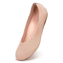 Frank Mully Women's Wide Width Flats Ballet Flats Round Toe Knit Flat Shoes with Arch Support Wide Toe Box