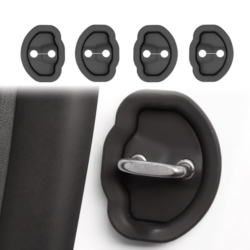 Fit for 2026 2025 Tesla Model Y Juniper Silicone Door Lock Cover Protector Compatible with 2017-2026 Model 3Highland Door Striker Latches Stopper Covers Tesla Accessories4Pcs