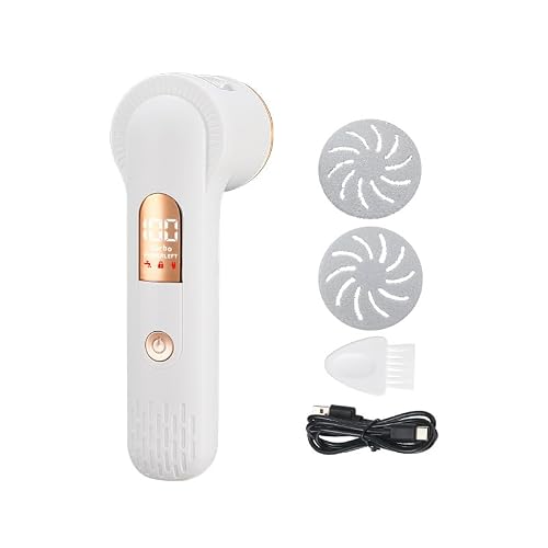 Electric Foot Callus Remover, Rechargeable Foot File, Professional Portable Pedicure Tool for Dead Skin and Calluses, Waterproof Removal Foot Care Kit, LCD Display, 2-Speed