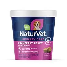 NaturVet Cranberry Relief Plus Echinacea Helps Support a Healthy Urinary Tract & Immune System 60 Soft Chews