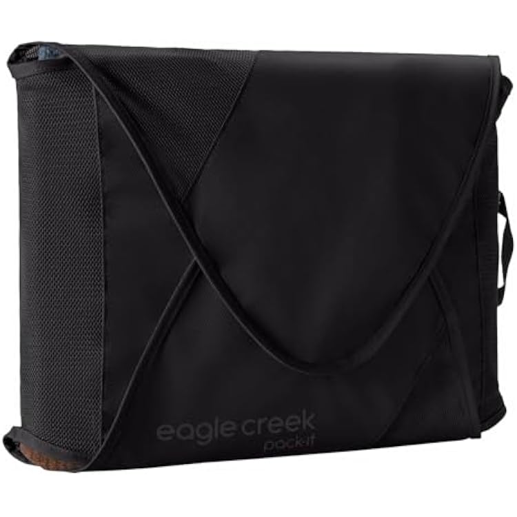 Eagle Creek Pack-It Reveal Garment Folder - Travel Garment Bag with Compression Wings to Maximize Luggage Space - Convenient Top Handle - Quick Drying Material - Black - X Large