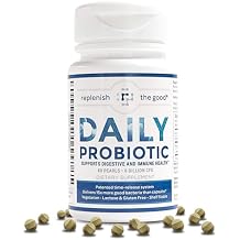 Replenish the Good Daily Probiotic - 6 Billion CFU - Supports Digestive Health -15x More Effective Than Regular Capsules - Relieves Gas, Bloated Stomach & Acid Reflux (60 Count)