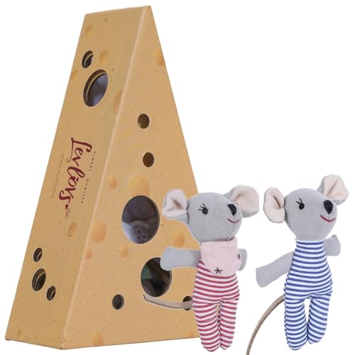 LEVLOVS Mouse in a Box Toy Baby Registry Gift Twins