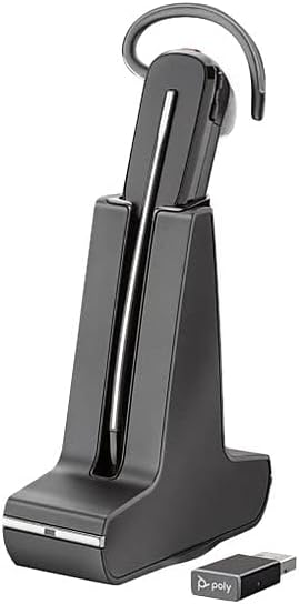 Plantronics - Savi 8240 UC-Wireless DECT-Single In-Ear(Mono)Headset Convertible (3 wearing styles)-Noise Cancelling Mic-Connects to PC/Mac/Cell Phone Works with Teams (Certified), Zoom & more