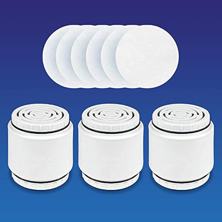 AquaBliss SFC400 HD Revitalizing Filter Cartridge 3pcs w 30pc Pack of Sediment Pads Exclusive Bundle