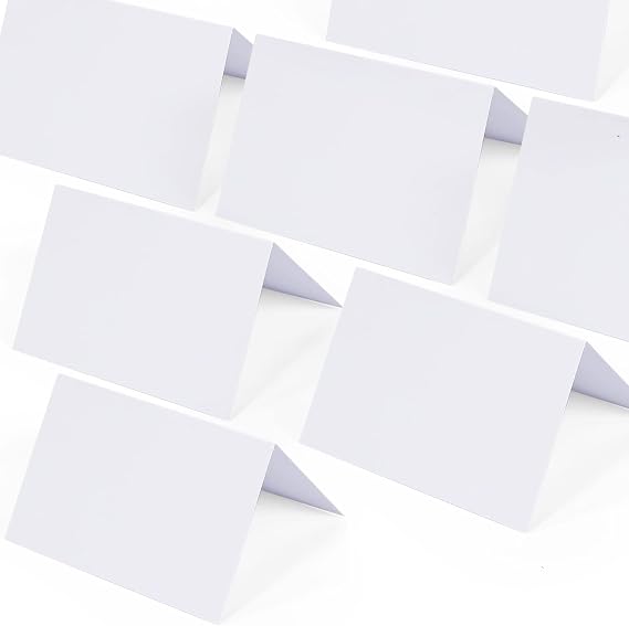 Place Cards for Table Setting - 50 Pcs White Blank Tent Place Cards for Weddings, Name Tents Placecards 3.7" x 2.48"(Folded)