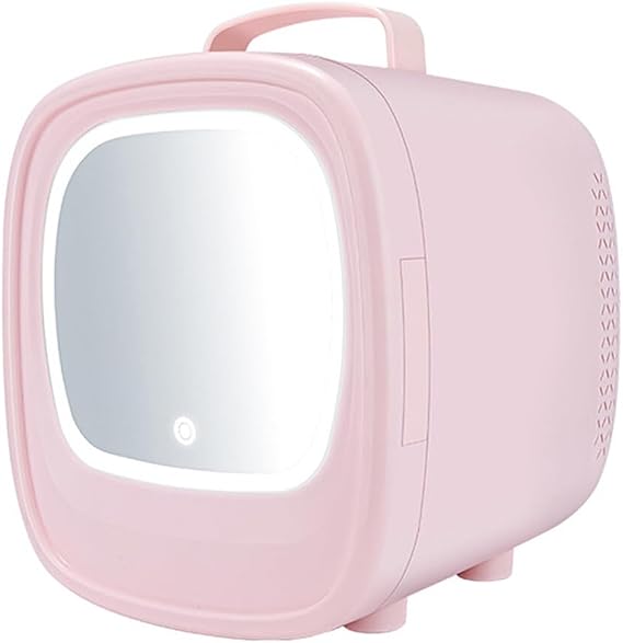 6L Beauty Mini Fridge Skincare Refrigerator with Touch Screen Led Thermoelectric Cooler for Skin Care Makeup Mirror Cosmetics Beverage Babyfood, Bedroom, Car use (Pink)