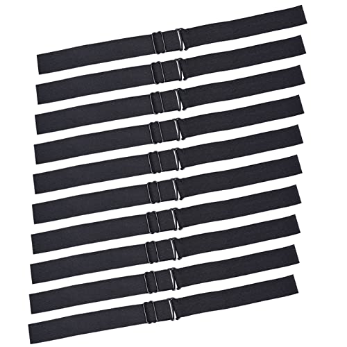 10 Pcs Black Adjustable Elastic Bands Adjustable Straps for Making Wig Cap Accessories 1 x 12 Inch