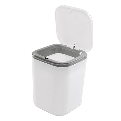 0.5 Gallon Tiny Countertop Trash Can, Mini Desktop Garbage Can, White
