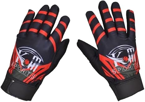 Cricket & Baseball Batting Gloves for Men & Kids | Anti-Slip Leather Palm Grip | Durable, Lightweight & Breathable Sports Gloves | Comfortable Fit for Training & Match Play (Blue)