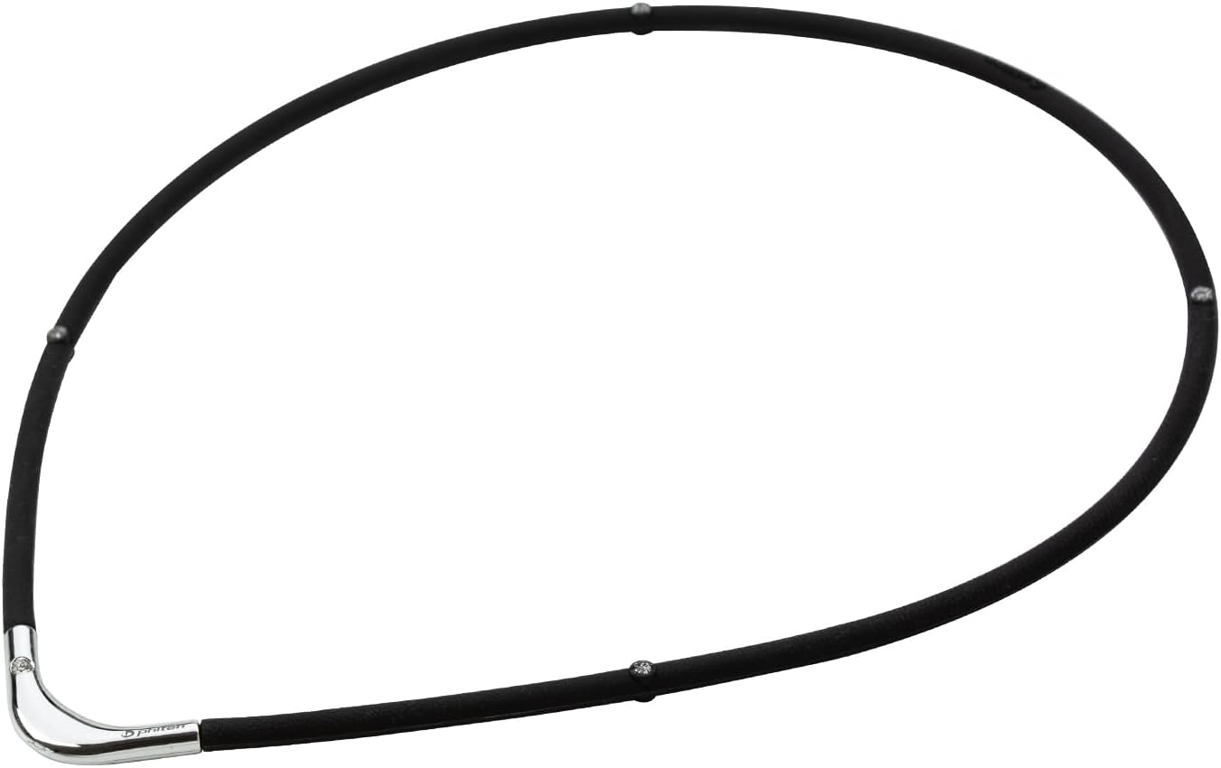 Phiten RAKUWA Magnetic Titanium Necklace, Mens, Womens, Stiff Shoulders, Improves Neck Stiffness, Reduces Stiffness, Improves Blood Circulation, Silicone Material, Resistant to Sweat and Water, For Sports, Sleeping, Uses Unique Aqua Titanium Technology, Relax Support