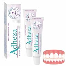 Adheza Dental Adhesive, Adheza Denture Fixative, Strong Hold Thermoplastic Denture Adhesive, Dental Adhesive Original for Daily Women Men Adults (2pcs)