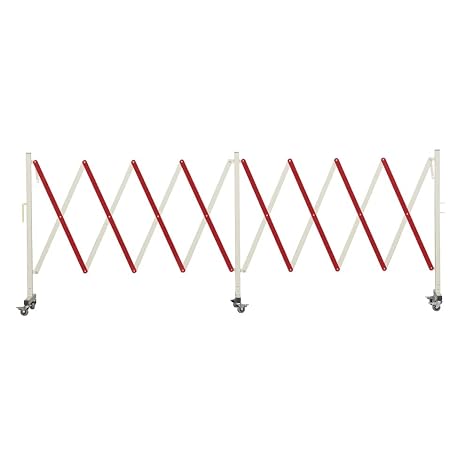Trafford Industrial 16-Foot Expandable Metal Barricade, Red & White Gate