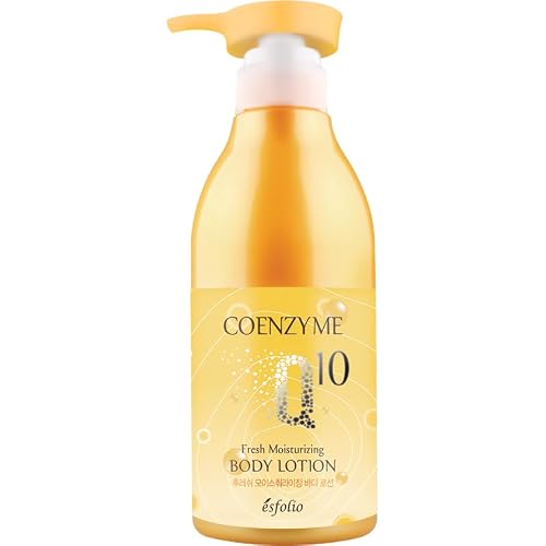 esfolio Coenzyme Q10 Body Lotion Moisturizing Shower Gel with Grapefruit, Lemon & Pearl Extracts Lightweight Hydration for Dry Skin Korean Skincare 500 ml  16.9 fl oz