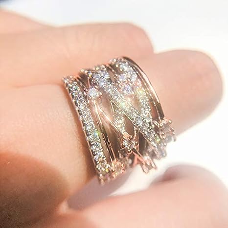 925 Sterling Silver Sparkling Diamond Micro Set Zircon Cross Colored Ring Cubic Zirconia Promise Ring CZ Love Cocktail Party Ring Engagement Wedding Jewelry-Making-Patterns