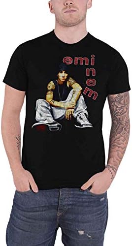 Eminem Mens Letters Slim Fit T-Shirt XX-Large Black