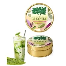 Matcha Green Tea Powder, Pistachio Flavored, 25 g (25 Servings) | Metal Can | 0.88 oz