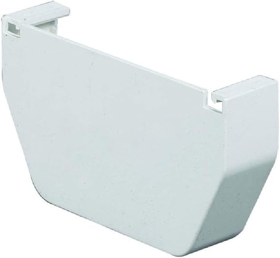 Amerimax Gutter End Cap, Contemporary, Vinyl, White, 5-in. -T0511