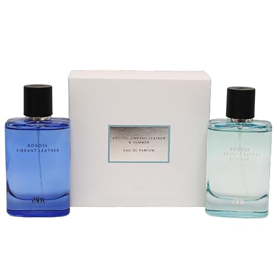 Zara Man Bogoss Vibrant Leather & Summer Cologne for Men Fragrance Set EDP Eau De Parfum 2x 100 ML (3.38 FL OZ)