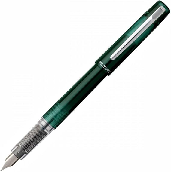 Platinum Prefounte Medium Fountain Pen - Dark Emerald
